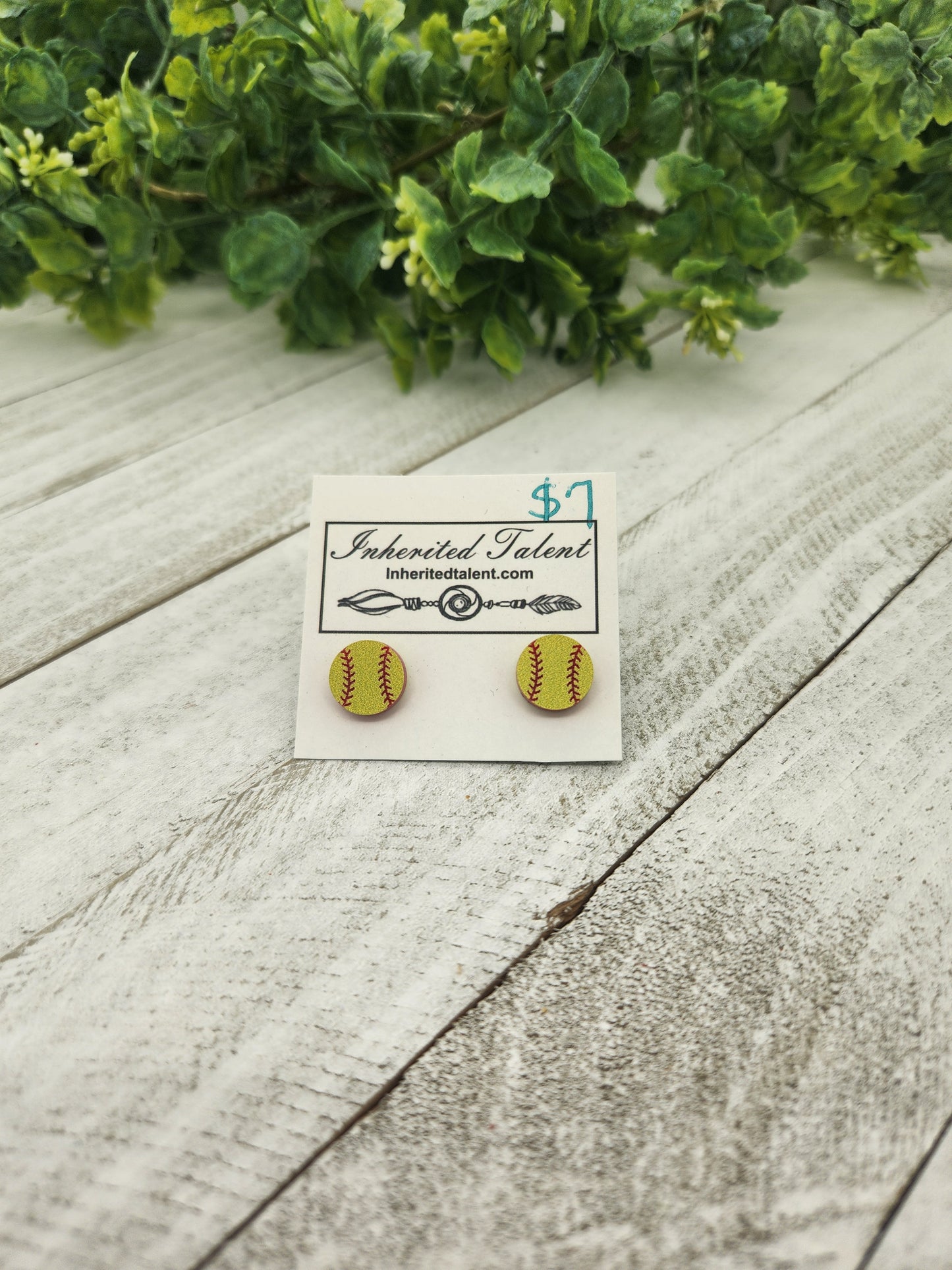 Softball stud earrings