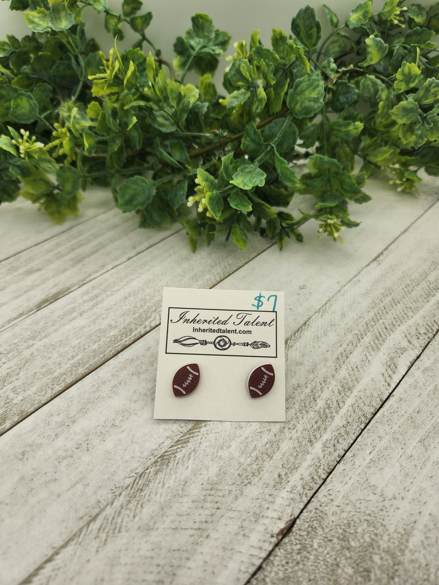 Football stud earrings