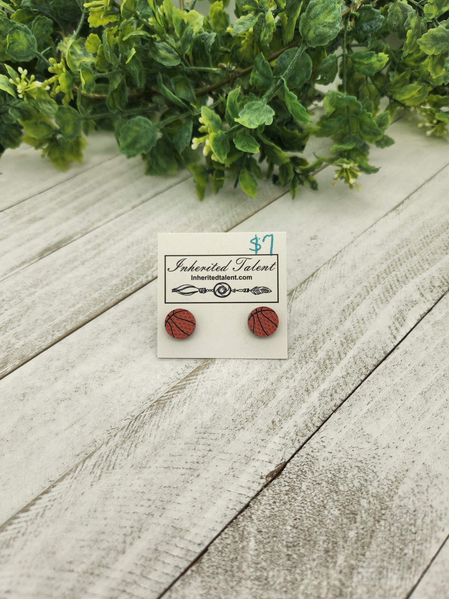 Basketball stud earrings