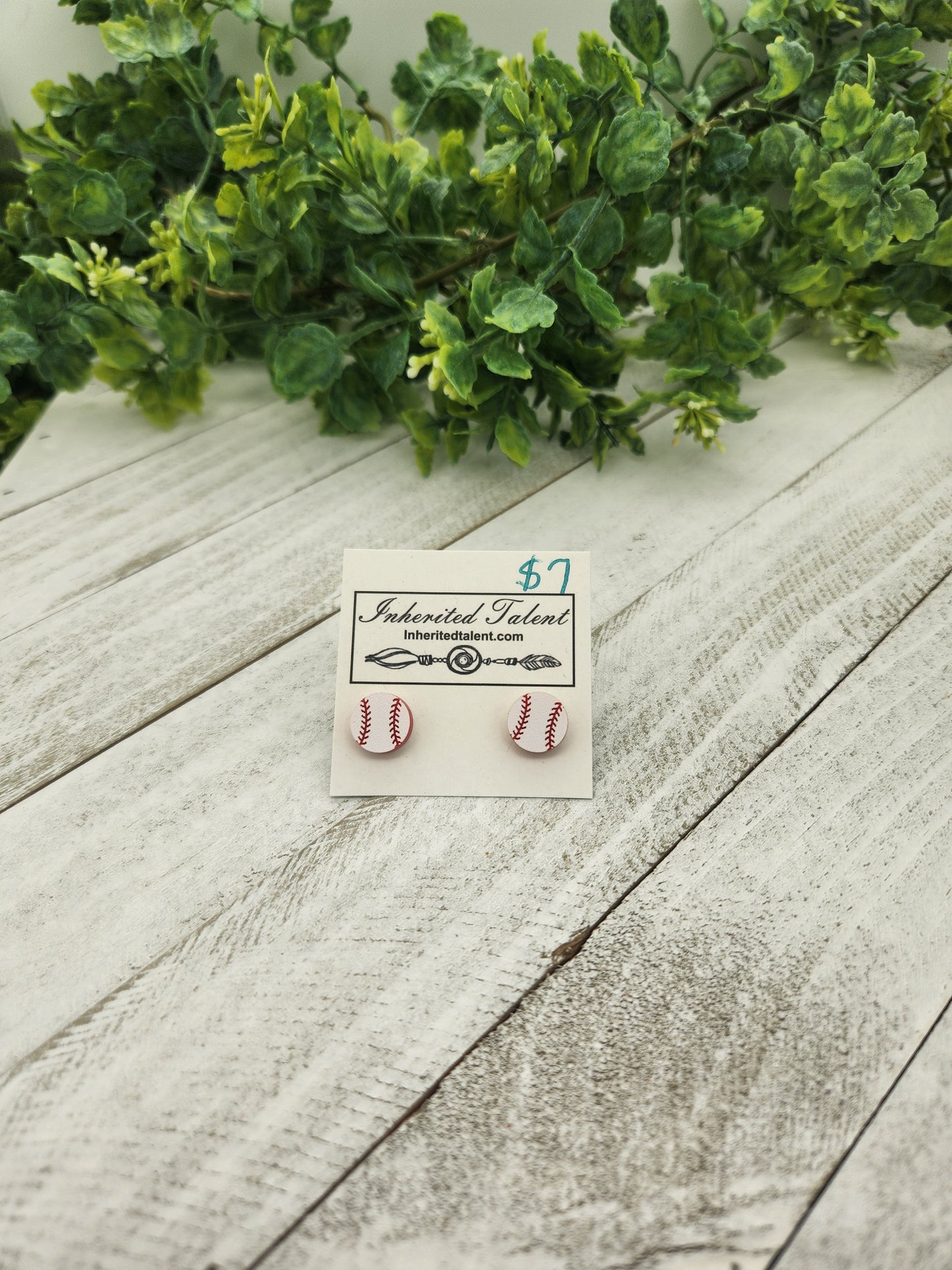 Baseball stud earrings
