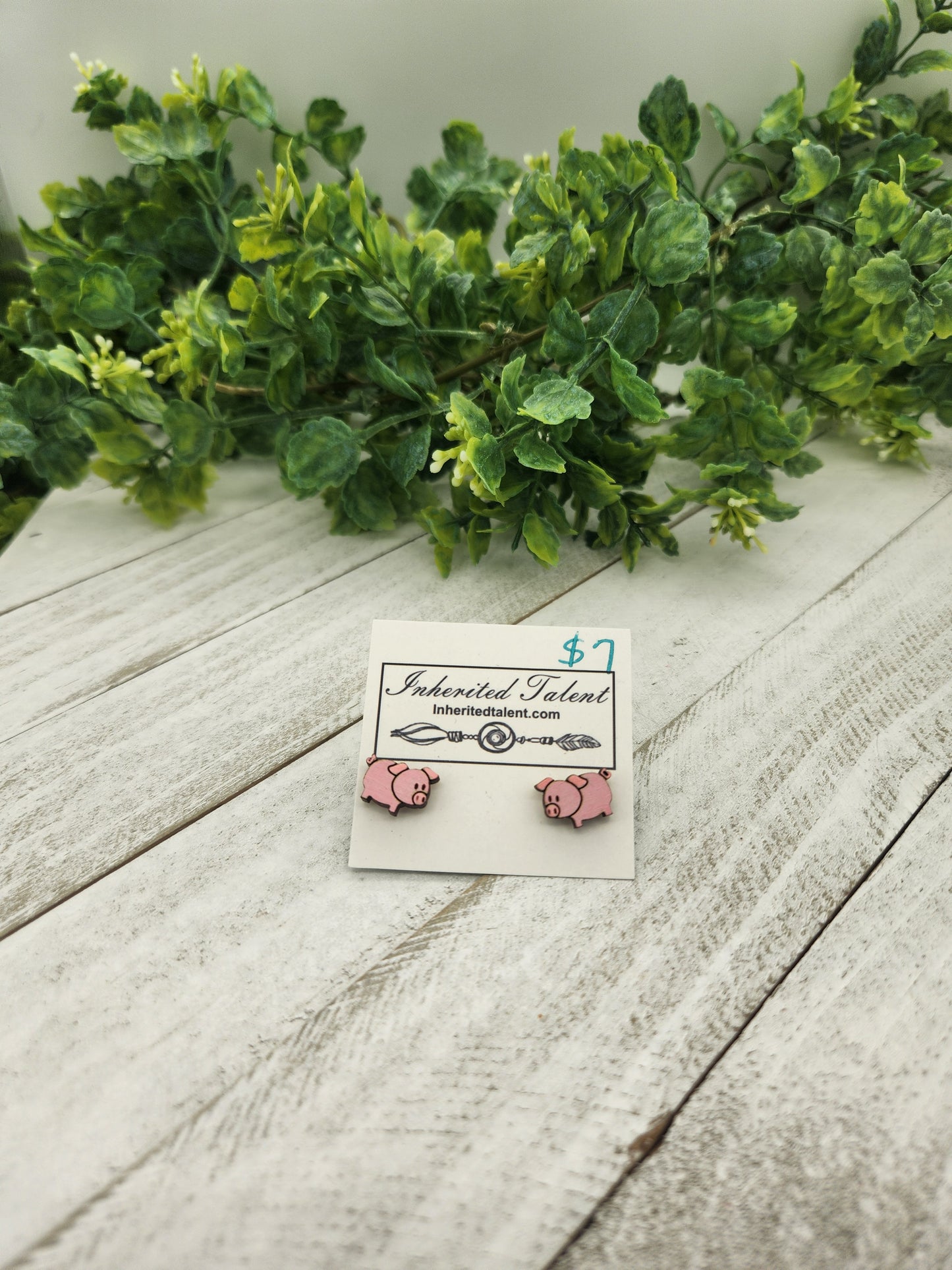 Pig stud earrings