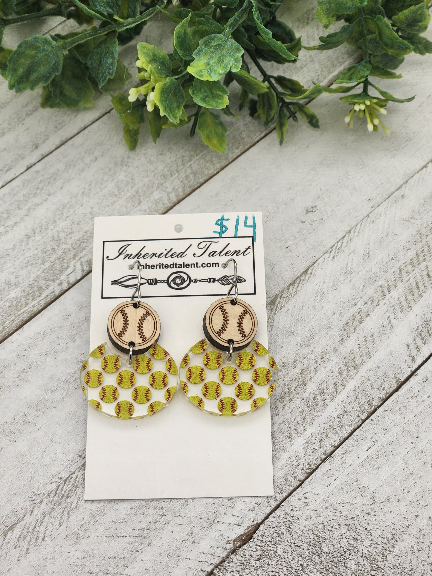 Softball earrings