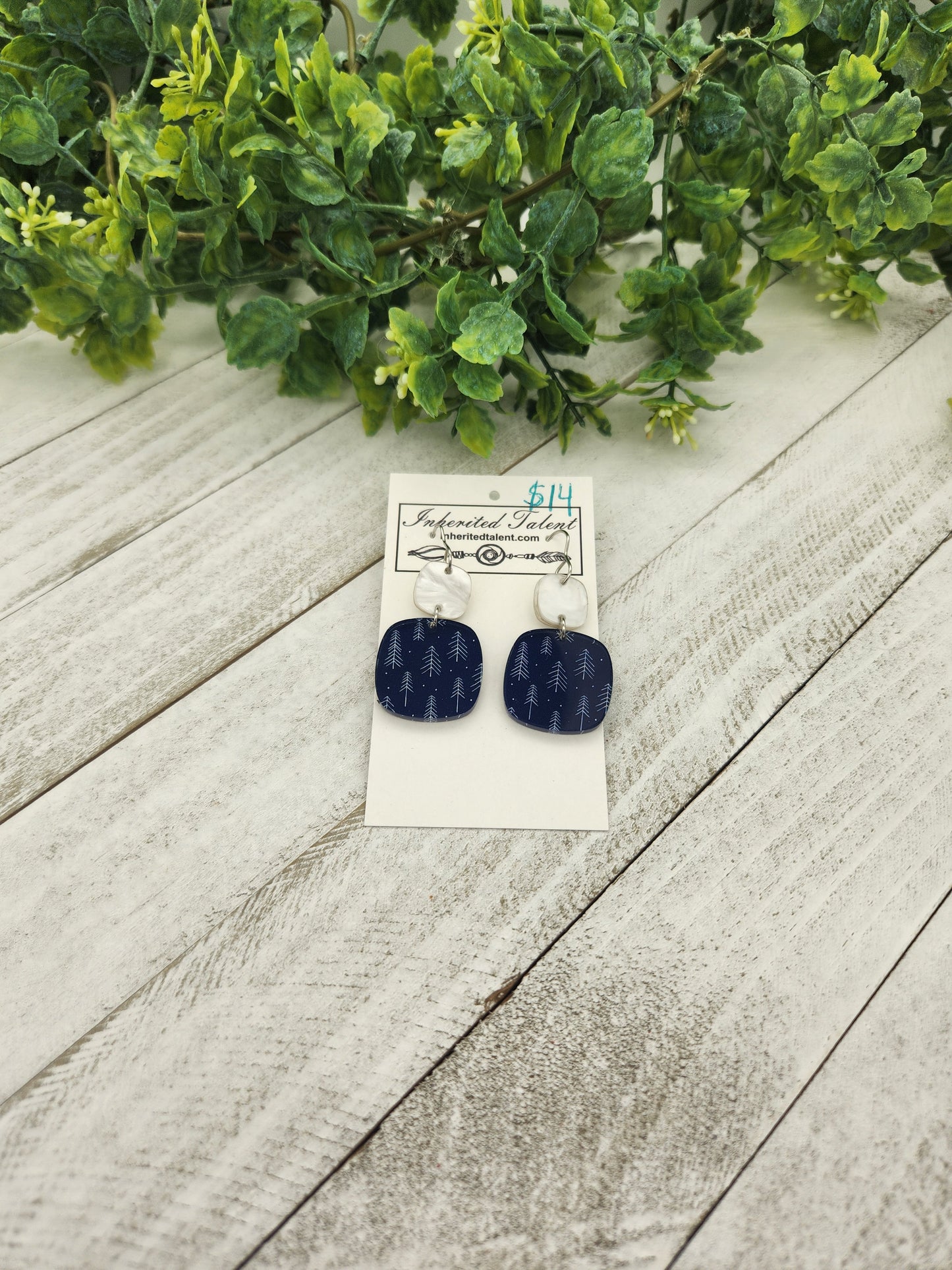 Blue winter earrings