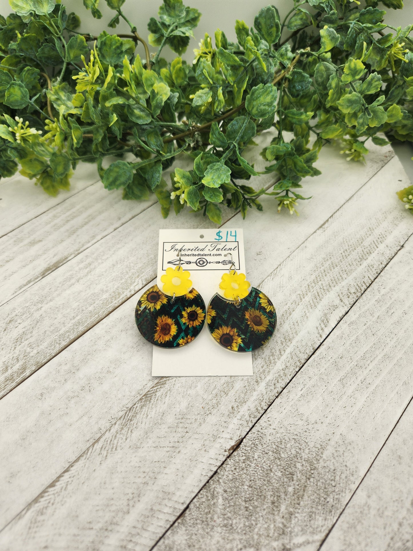 Sunflower earrings