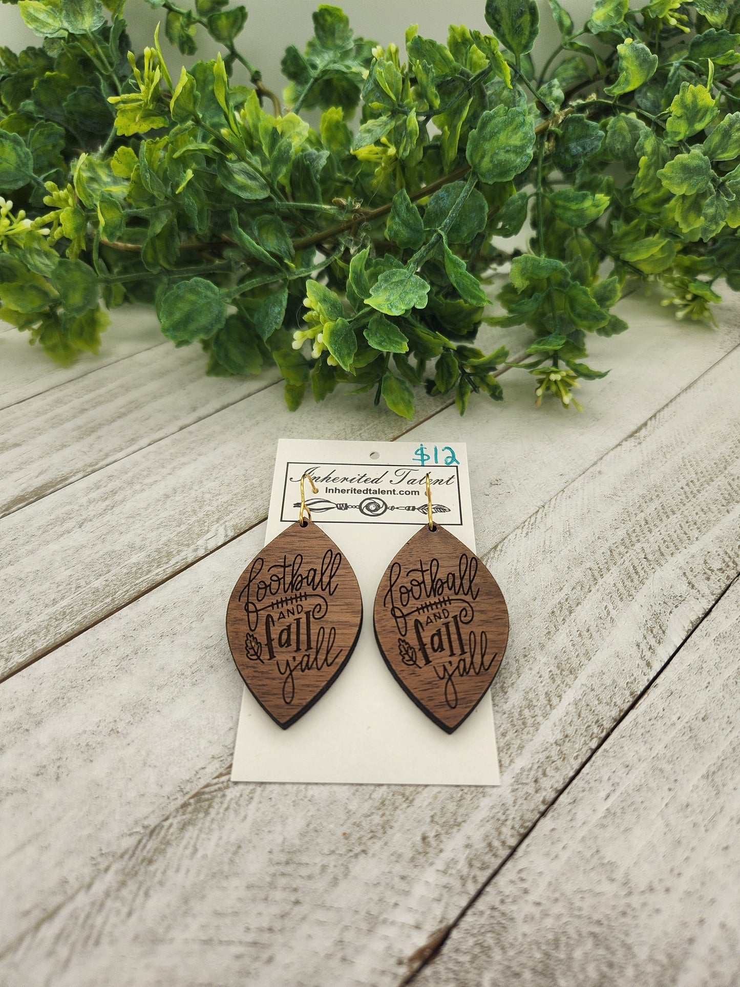 Fall football earrings