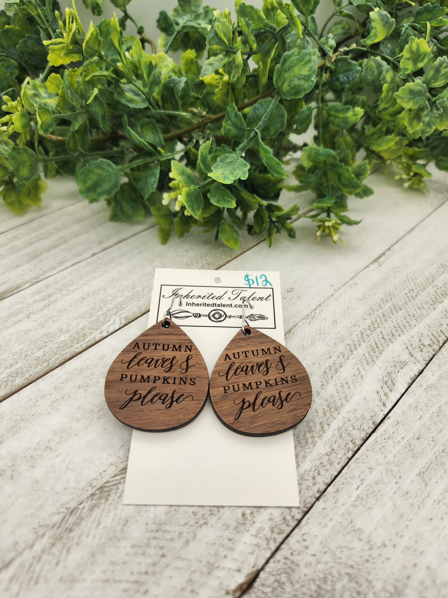 Fall wood earrings