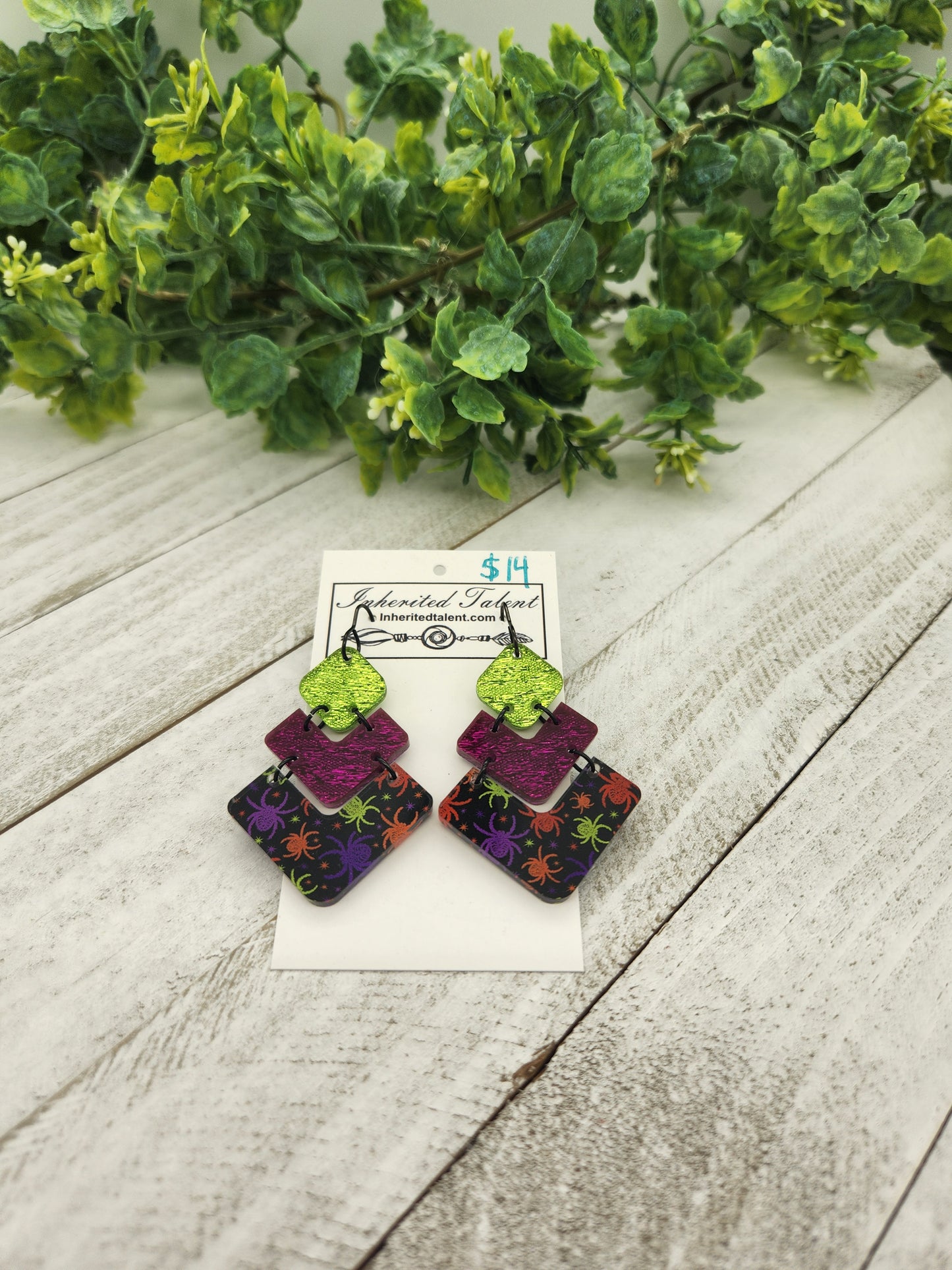 Spider halloween earrings