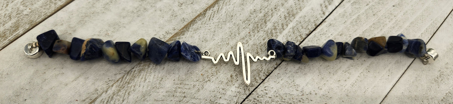 Blue Heartbeat Bracelet