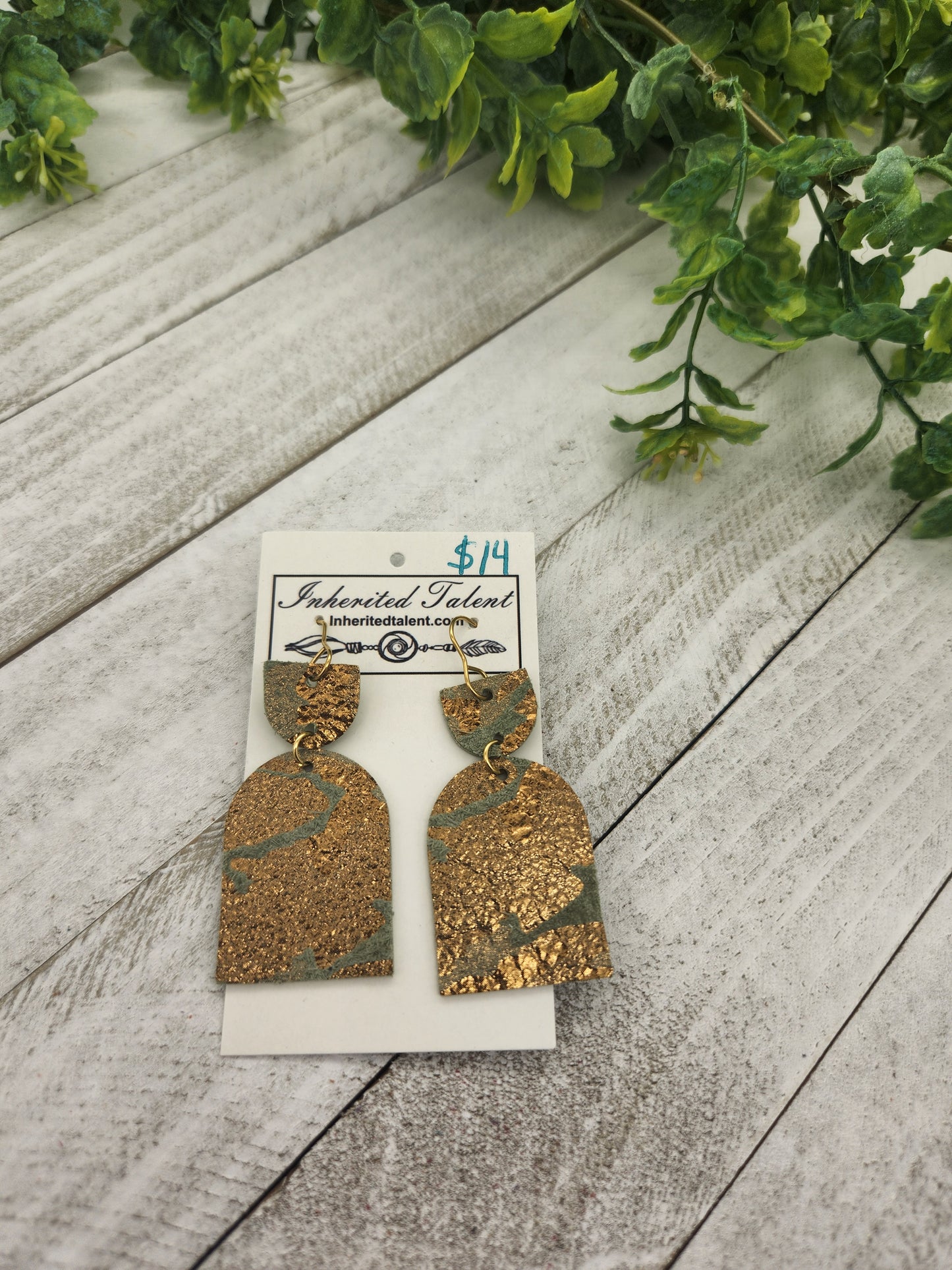 Camo leather earrings
