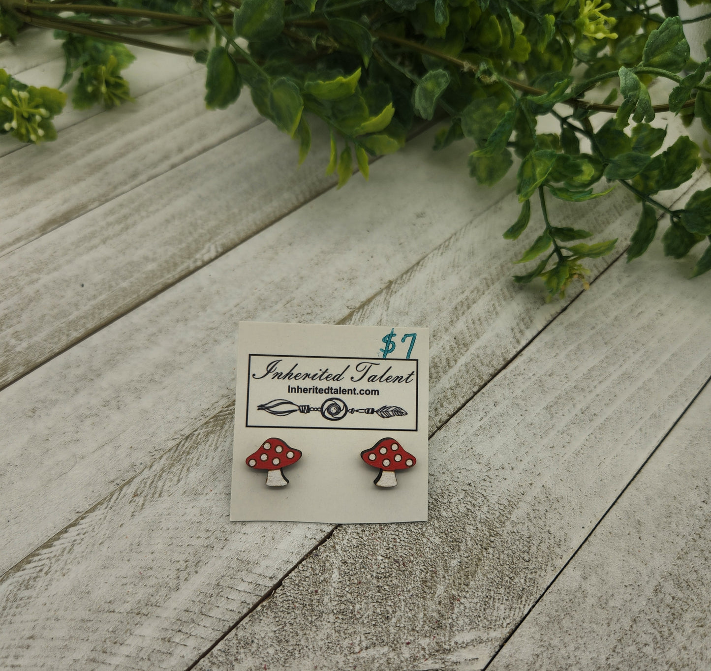 Mushroom stud earrings