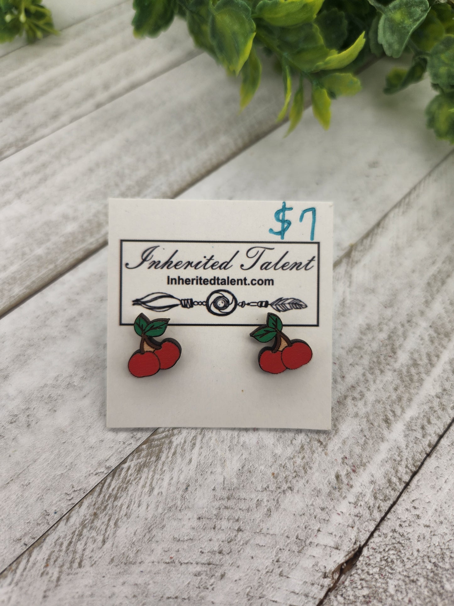 Cherry stud earrings