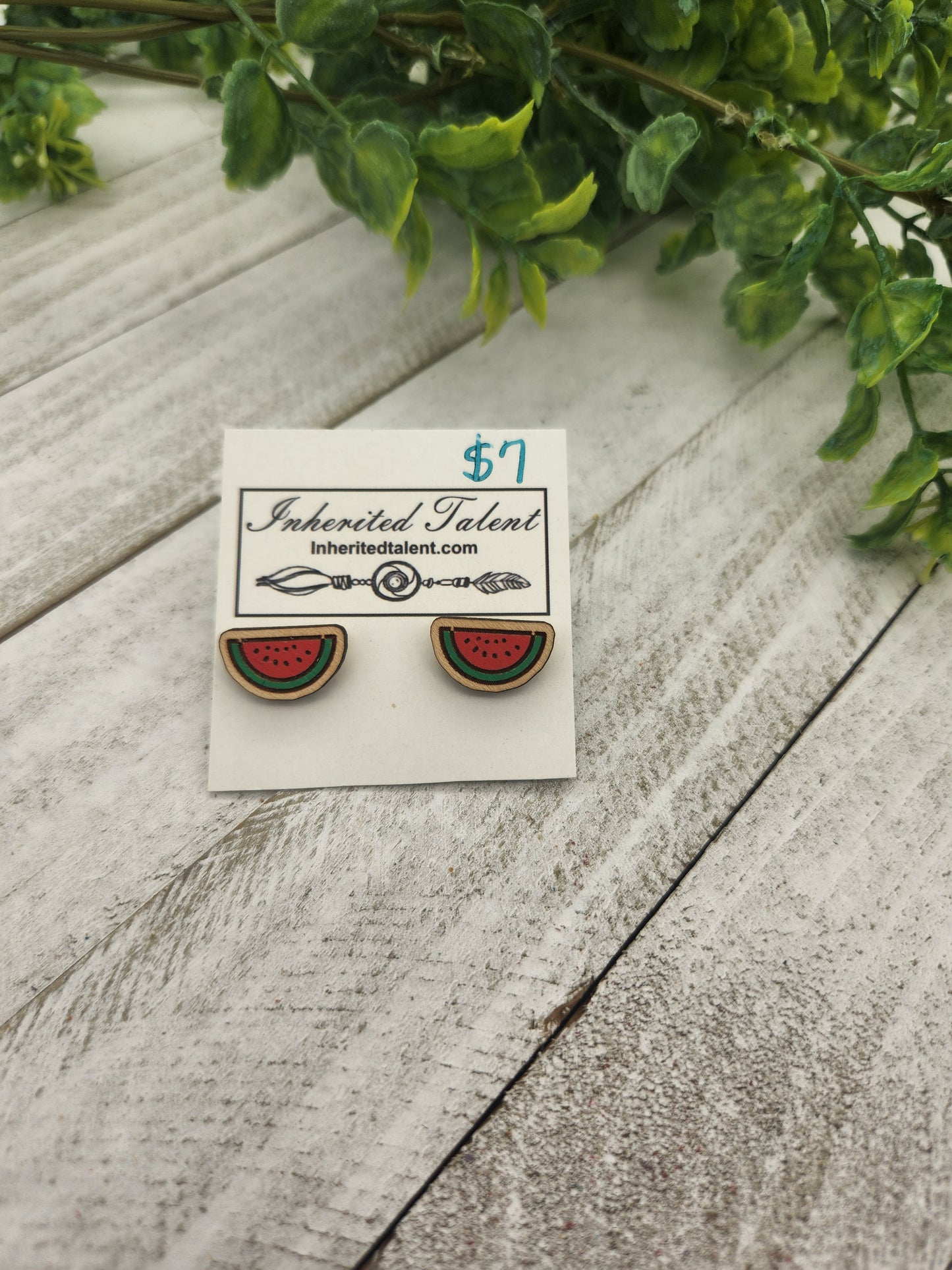 Watermelon stud earrings
