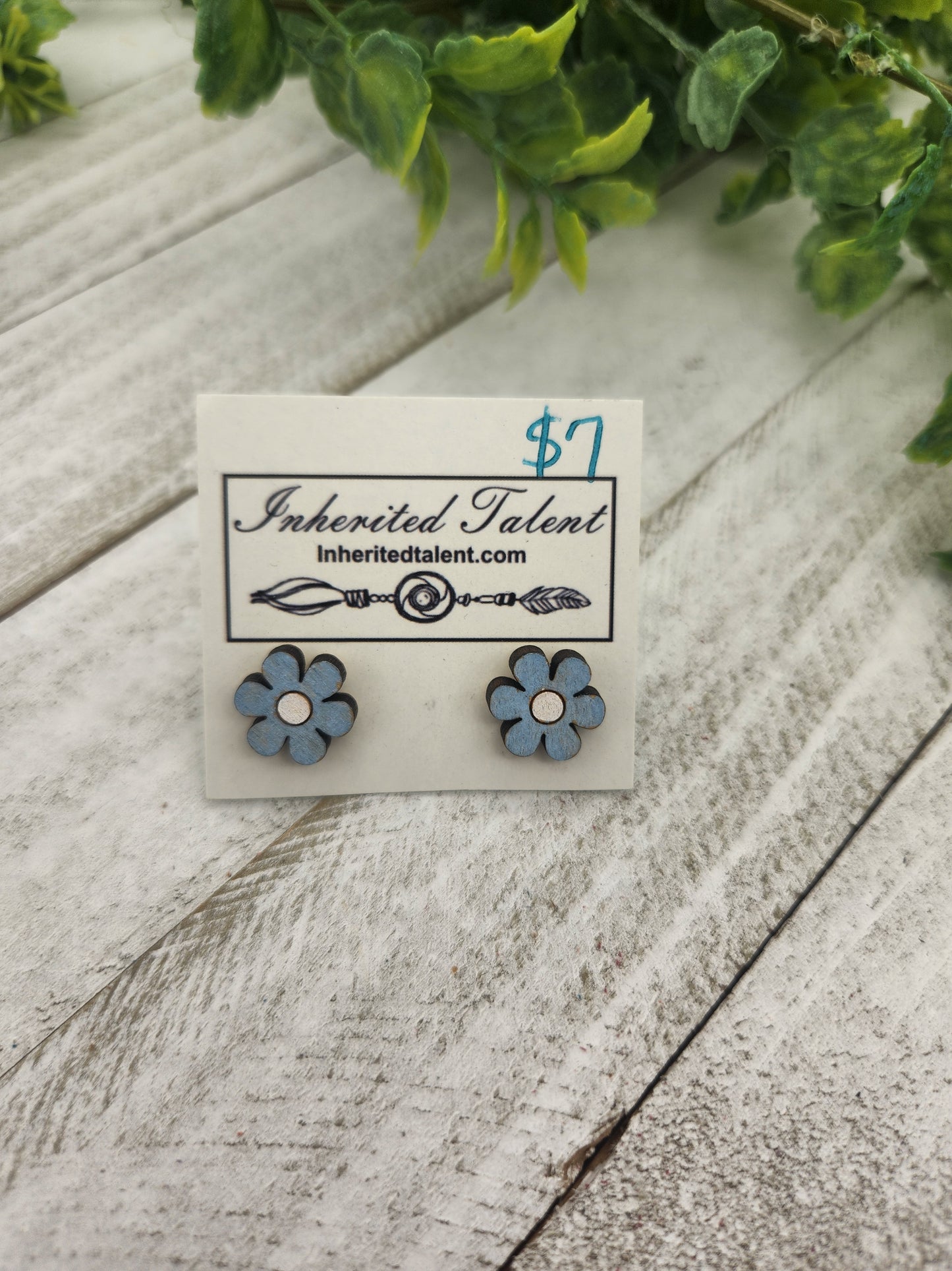 Light blue flower studs