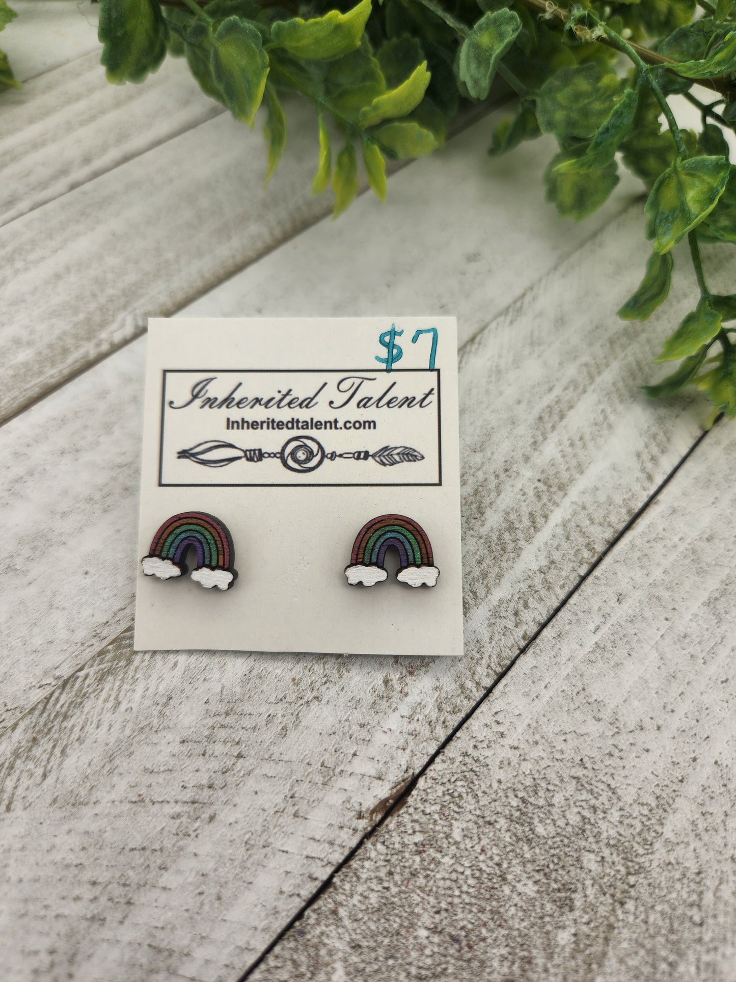 Rainbow stud earrings