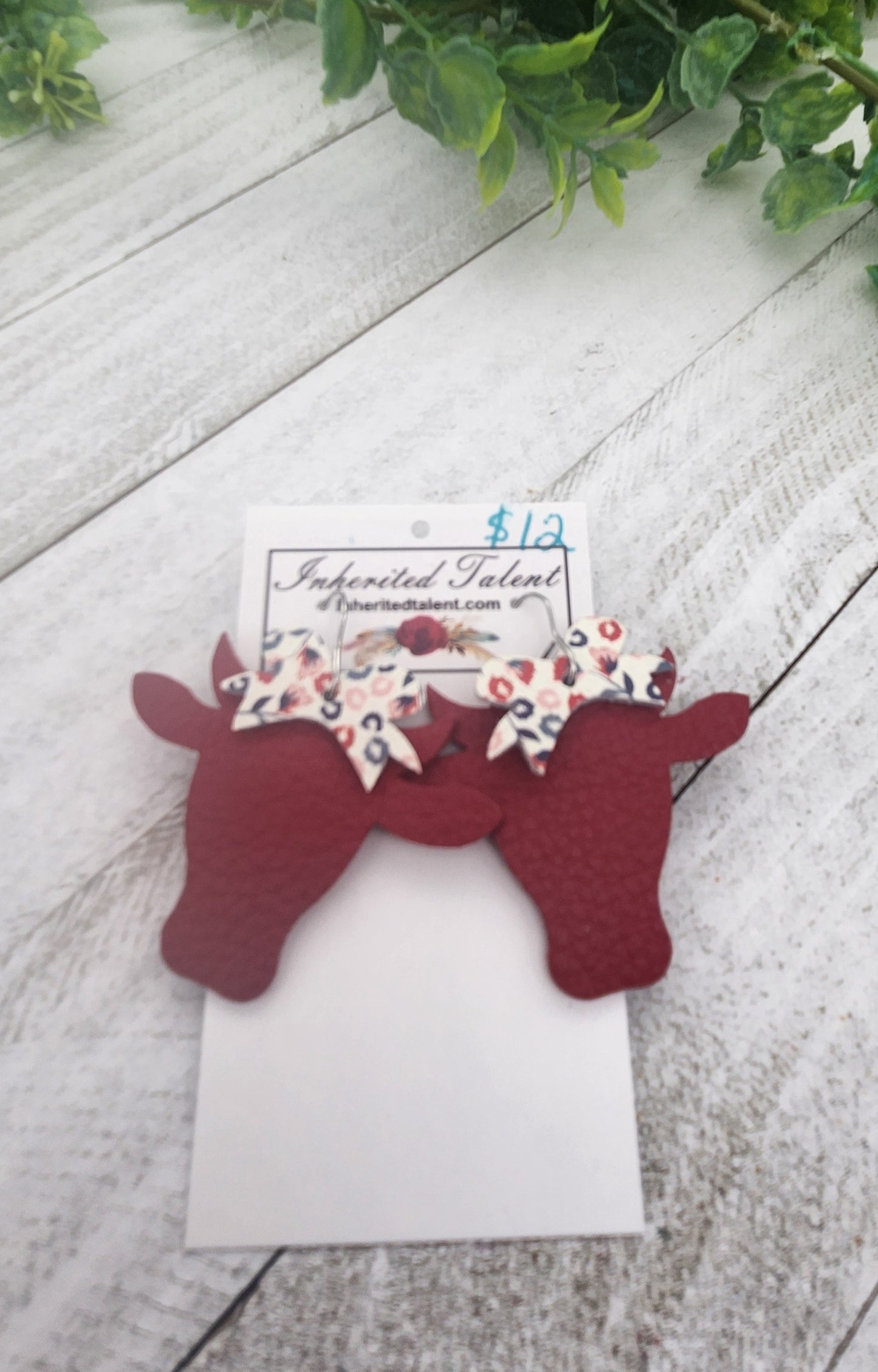 Red Cow Earrings