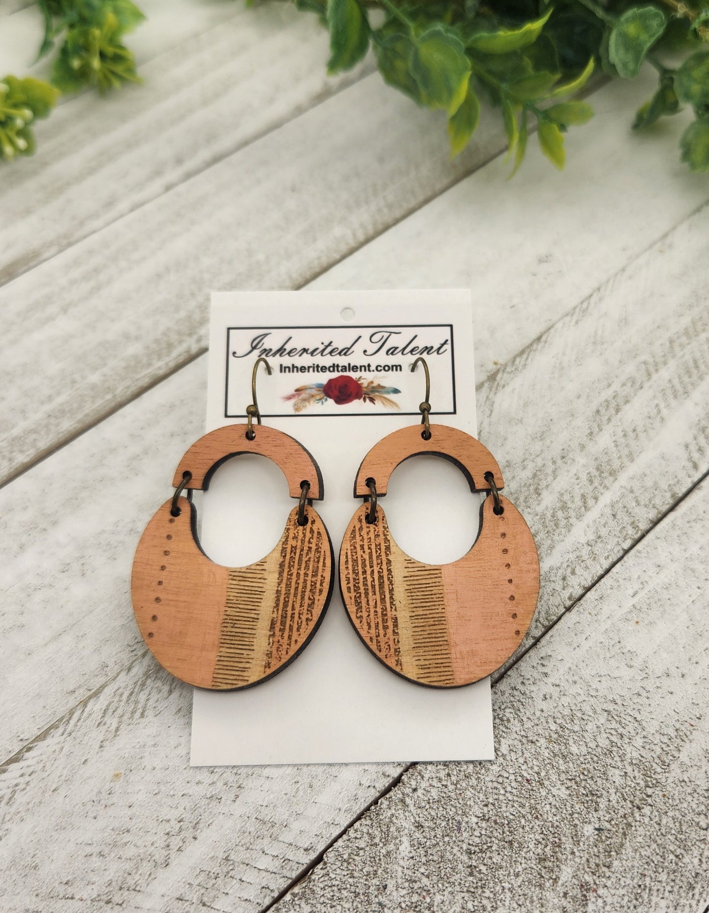 Peach Wooden Earrings