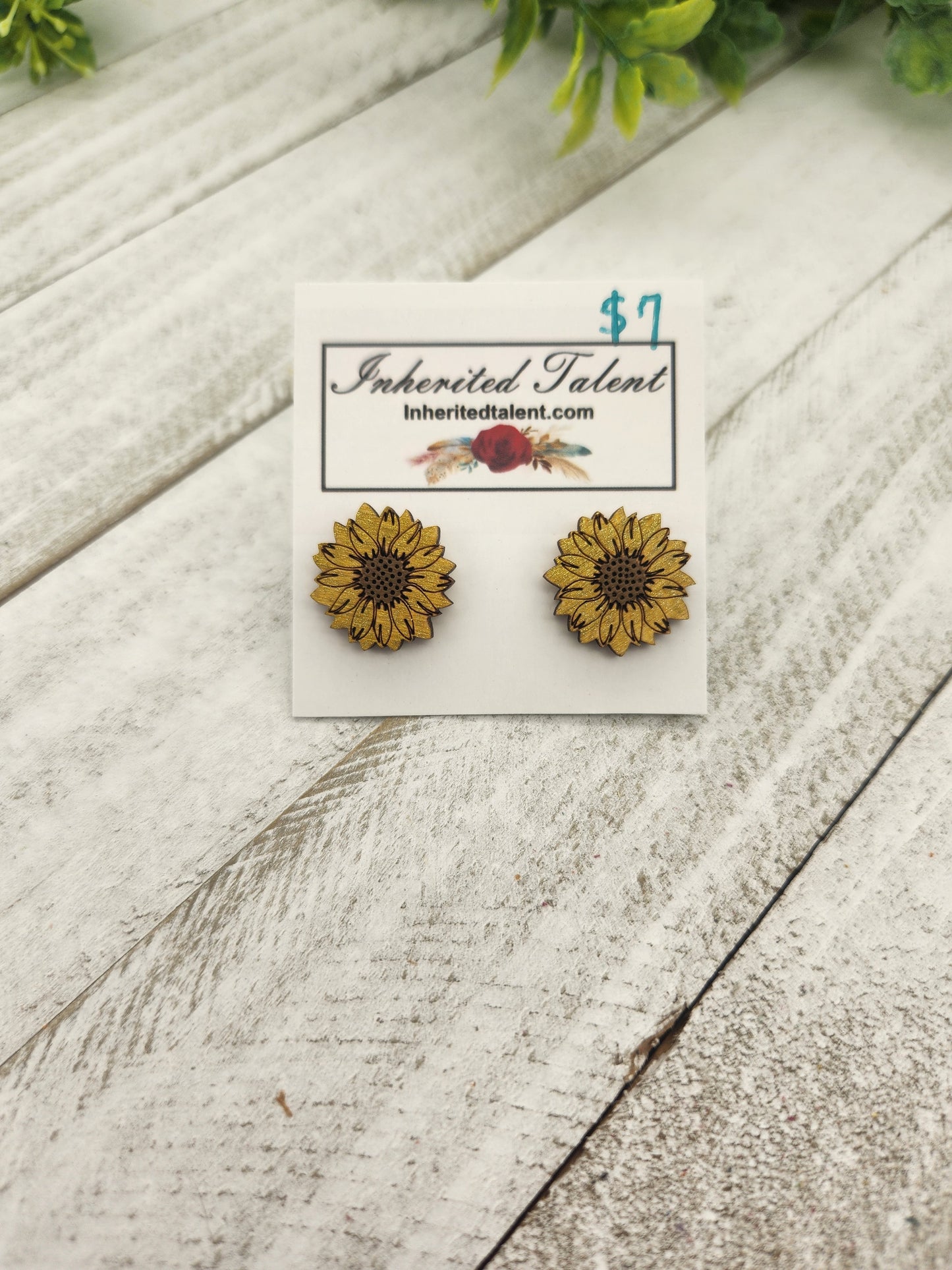 Yellow Flower Stud Earrings