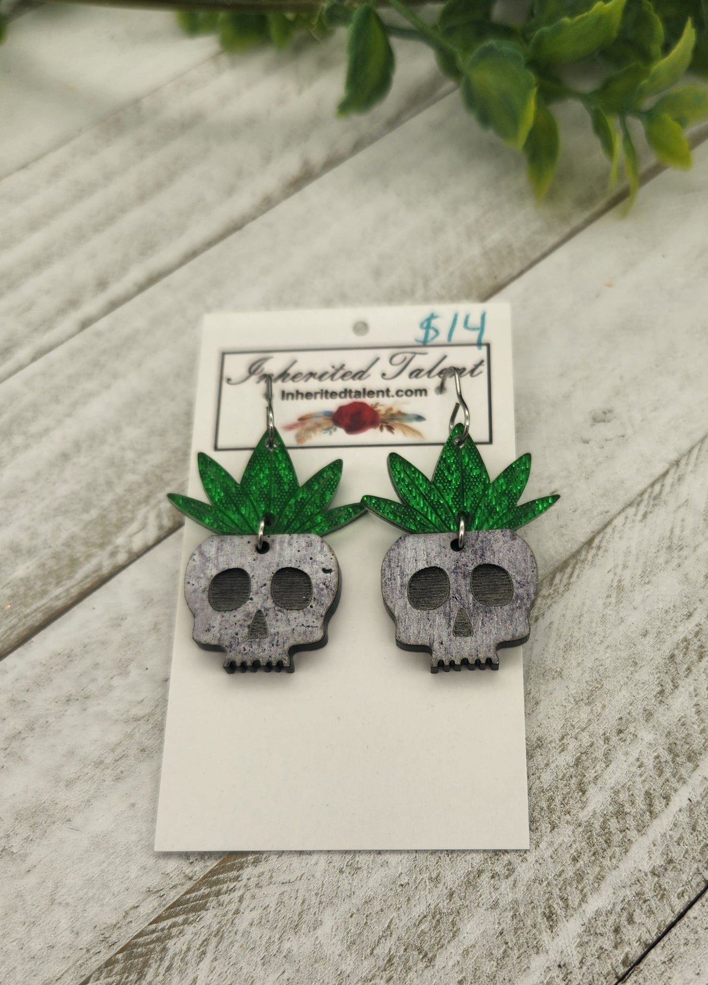 Skeleton Plant Earrings
