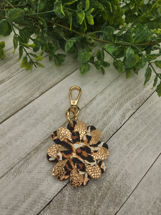 Brown Flower Purse Charm