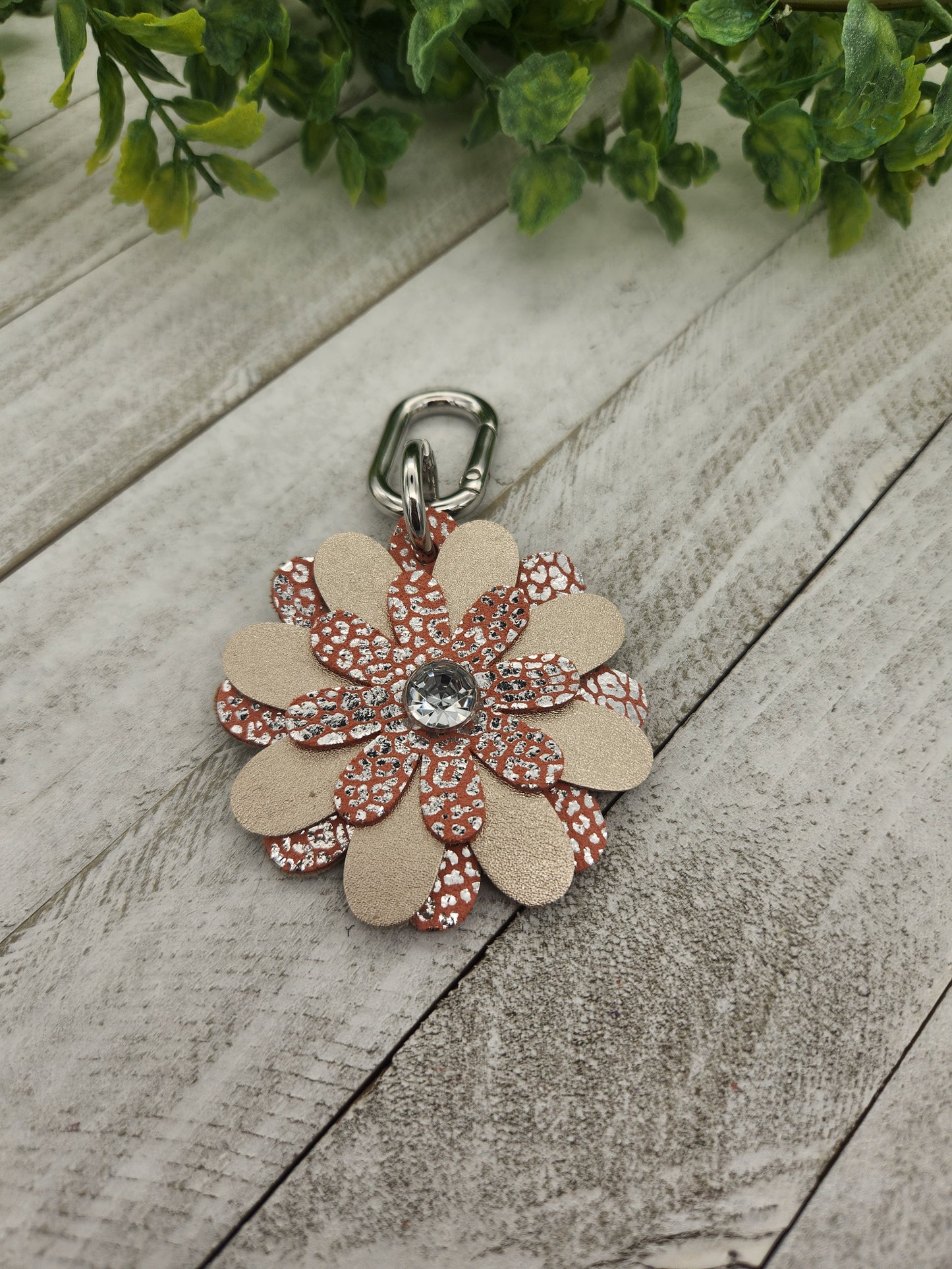 Peach Flower Purse Charm