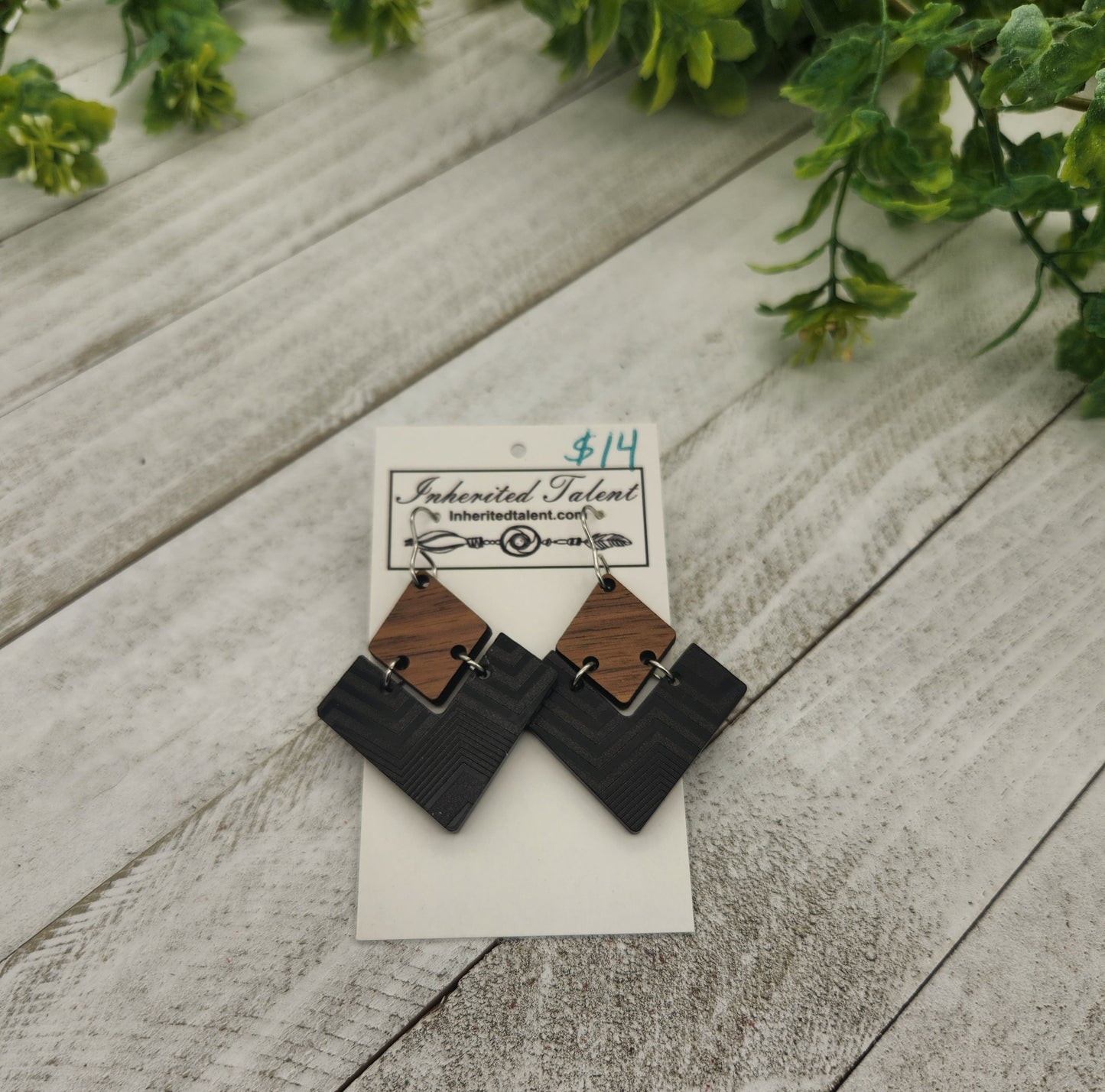 Black acrylic earrings