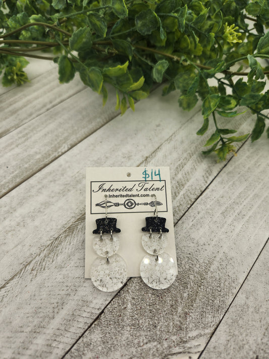 Snowman acrylic earrings