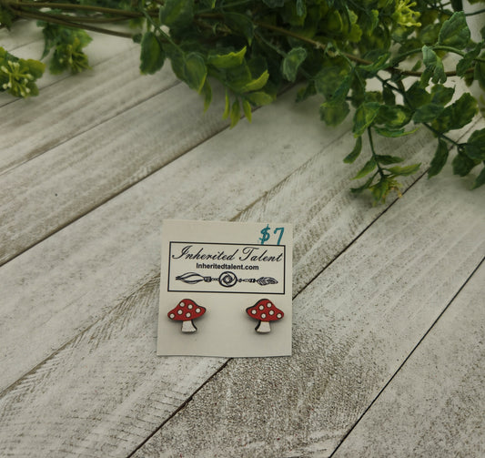 Mushroom stud earrings