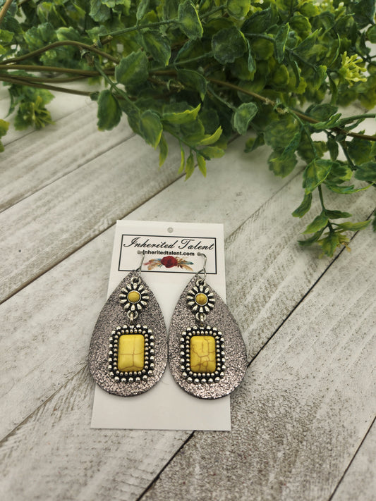 Yellow dangle earrings
