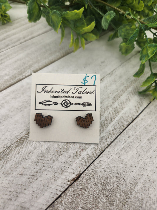 Heart book stud earrings