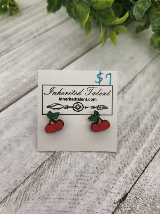 Cherry stud earrings