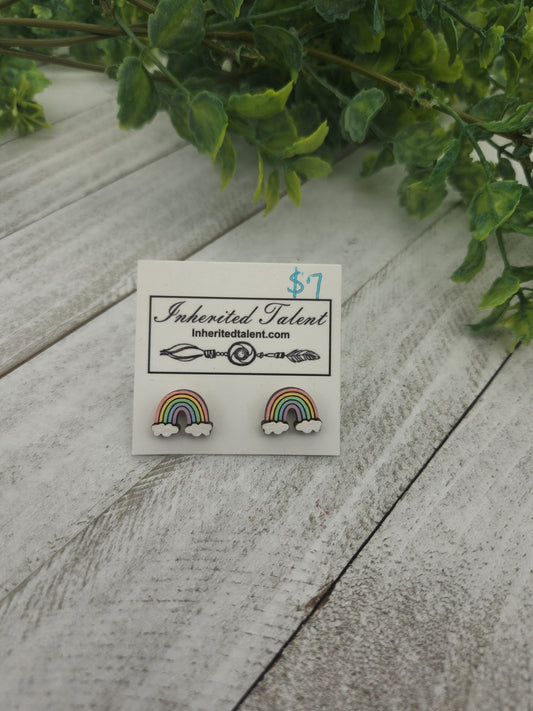 Pastel rainbow stud earrings