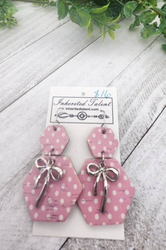 Pink Polka Dot Earrings