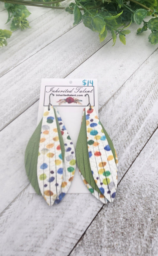 Multi Colored Leather Earrings