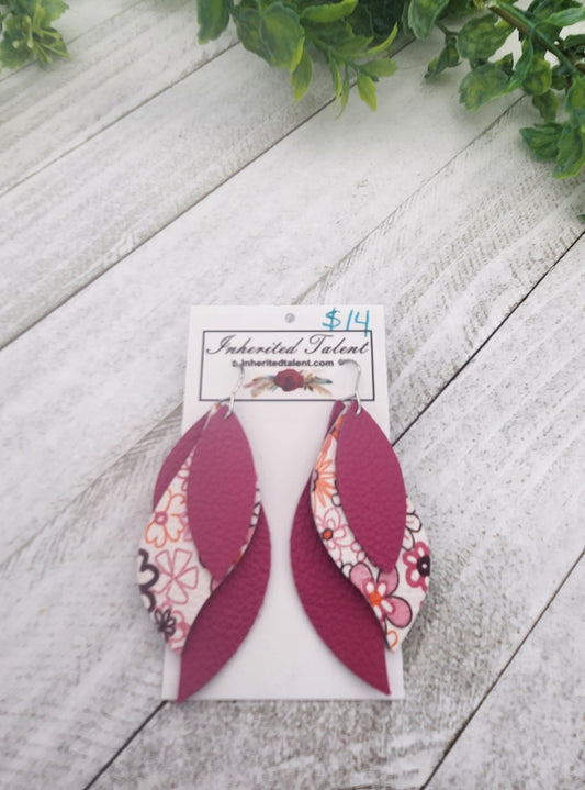 Pink Flower Earrings