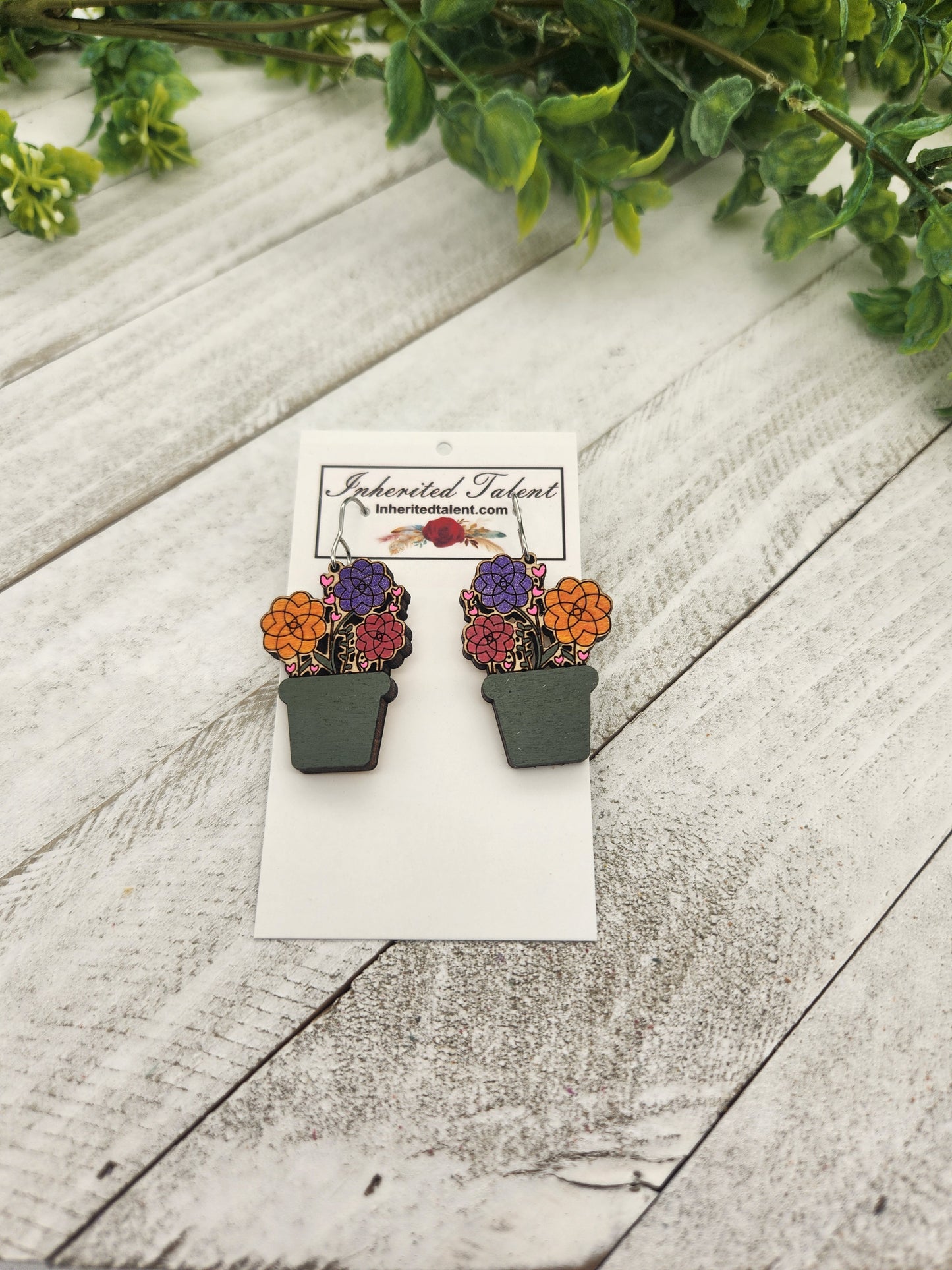 Plant Wood Earrings