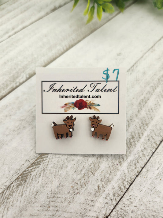 Goat Stud Earrings