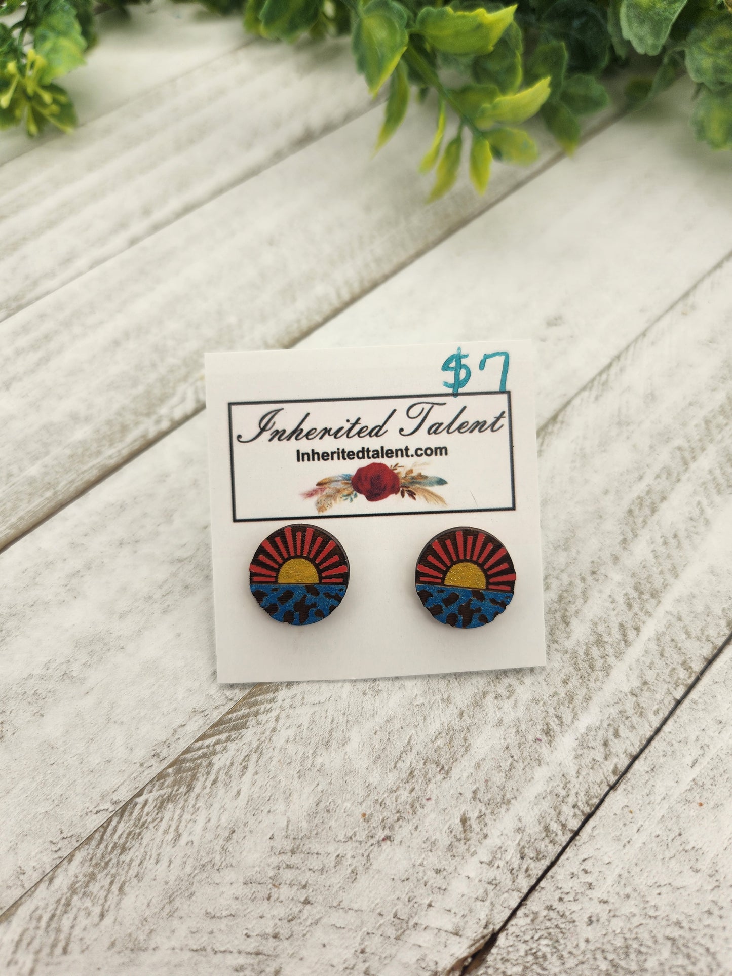 Sun and Water Stud Earrings