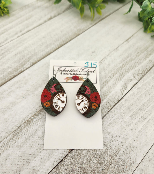 Painted Wood Earrings