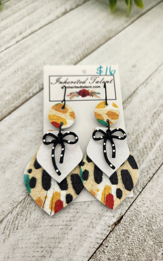 Multi Colored Leather Earrings