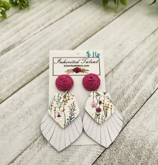 Genuine leather earrings
