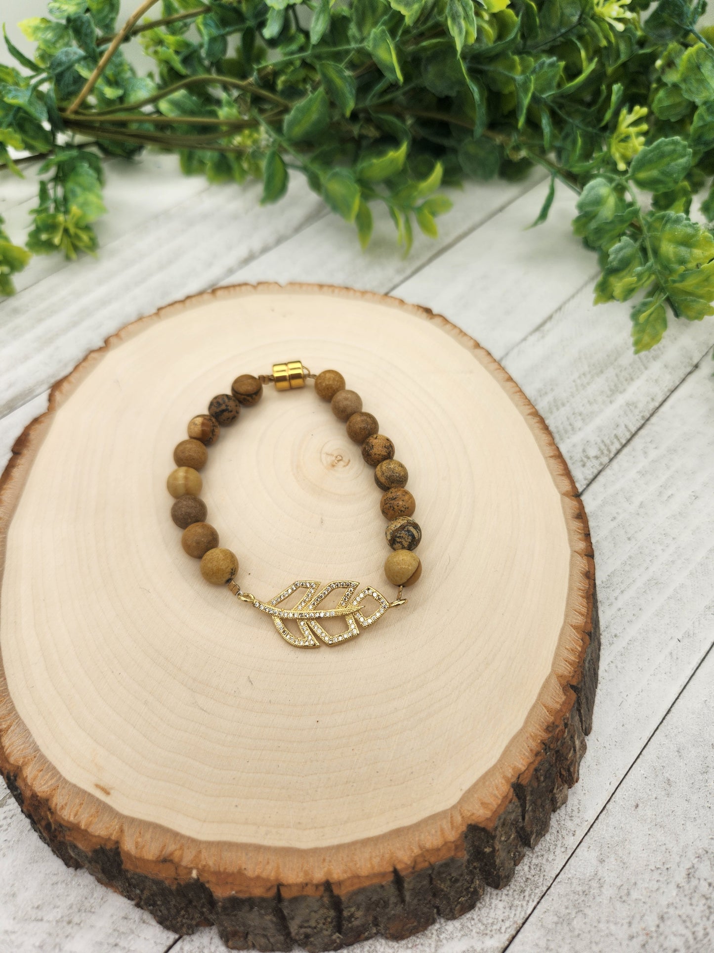 Neutral Gold Leaf Bracelet
