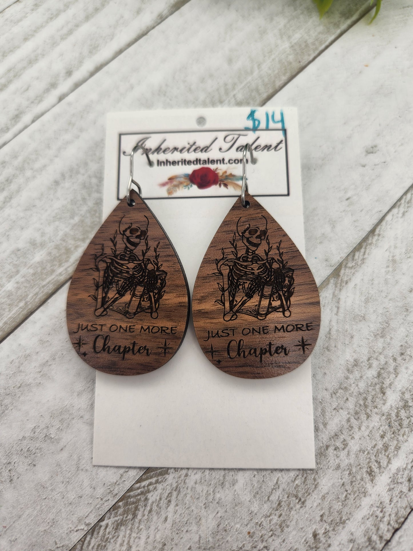 Skeleton Book Earrings